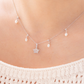 BUBBLE FLORA SILVER NECKLACE - MOONSTONE - TWO WAY - REMOVABLE CHARM