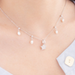 BUBBLE FLORA SILVER NECKLACE - MOONSTONE - TWO WAY - REMOVABLE CHARM