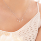 BUBBLE FLORA SILVER NECKLACE - MOONSTONE - TWO WAY - REMOVABLE CHARM