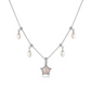 BUBBLE FLORA SILVER NECKLACE - MOONSTONE - TWO WAY - REMOVABLE CHARM