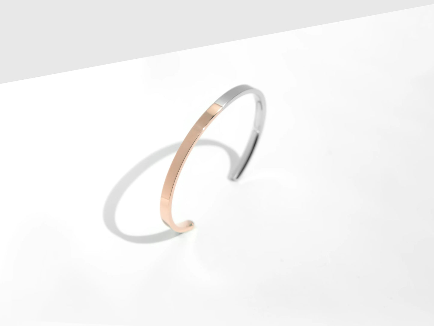 Polished 2-Tone Bracelet | Rose Gold