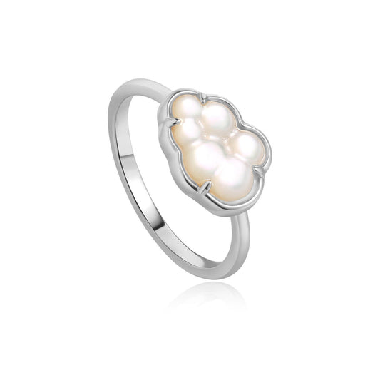 Cloud Ring Silver - White Shell