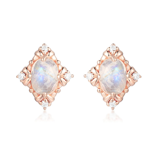 Crush On You Moonstone Earriing- Rose Gold