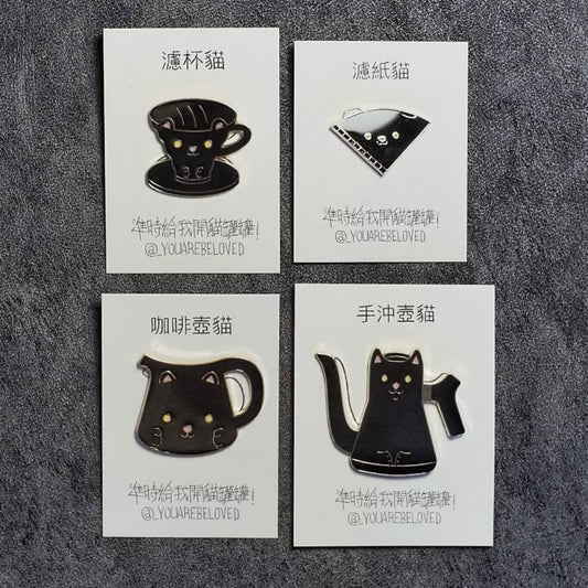 黑色咖啡貓襟章