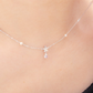 DAISY MOONSTONE ADJUSTABLE SILVER NECKLACE