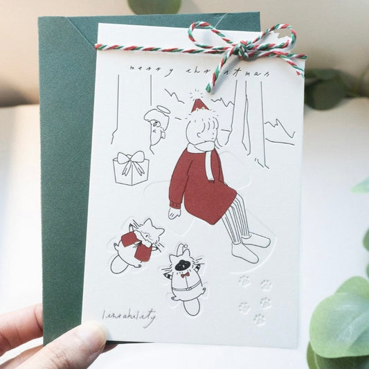 Embossed Christmas Card Set with Envelope| Type A