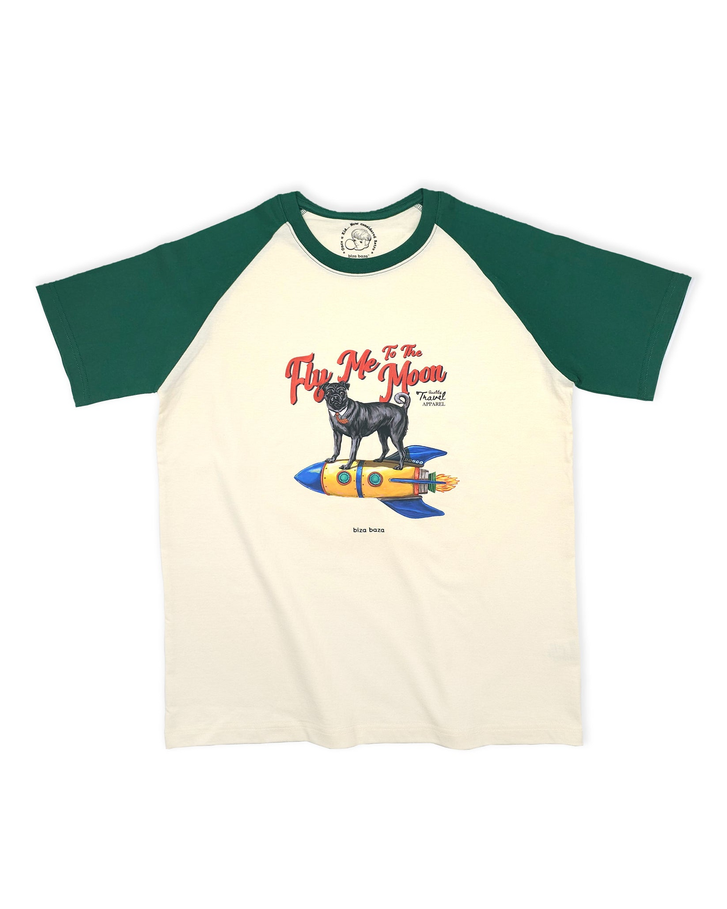 【Regular Size】Fly Me To The Moon Reglan T-shirt  - Green