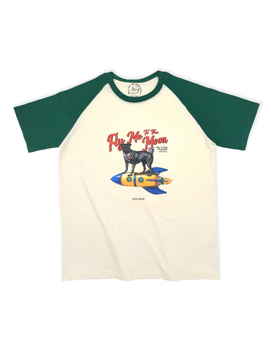 【Regular Size】Fly Me To The Moon Reglan T-shirt  - Green