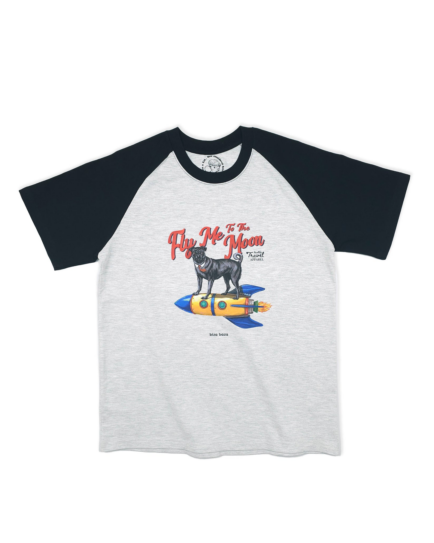 【Regular Size】Fly Me To The Moon Reglan T-shirt  - Black