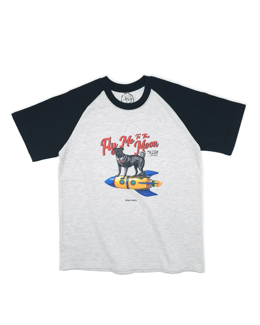 【Regular Size】Fly Me To The Moon Reglan T-shirt  - Black
