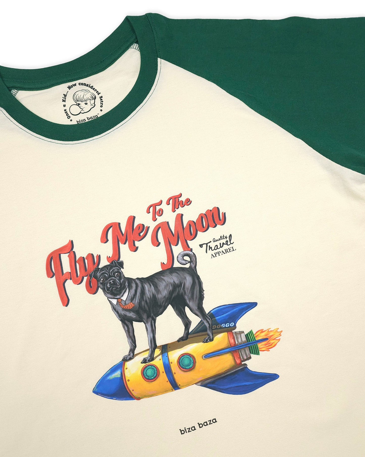 【Regular Size】Fly Me To The Moon Reglan T-shirt  - Green