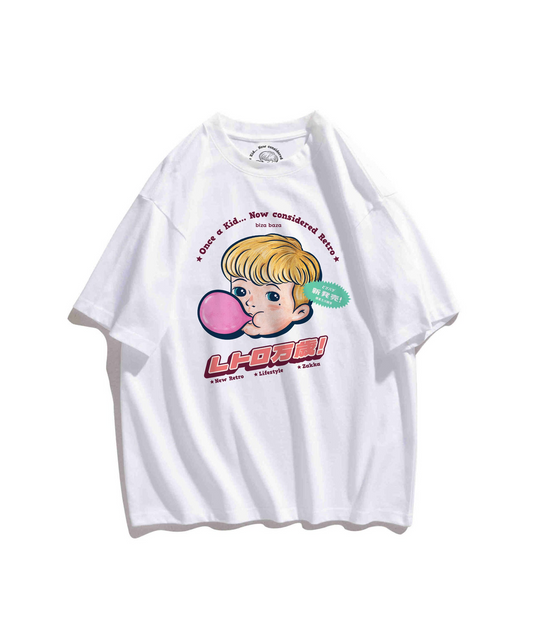 【Regular Size】Gummy Boy Retro T-Shirt Series - White
