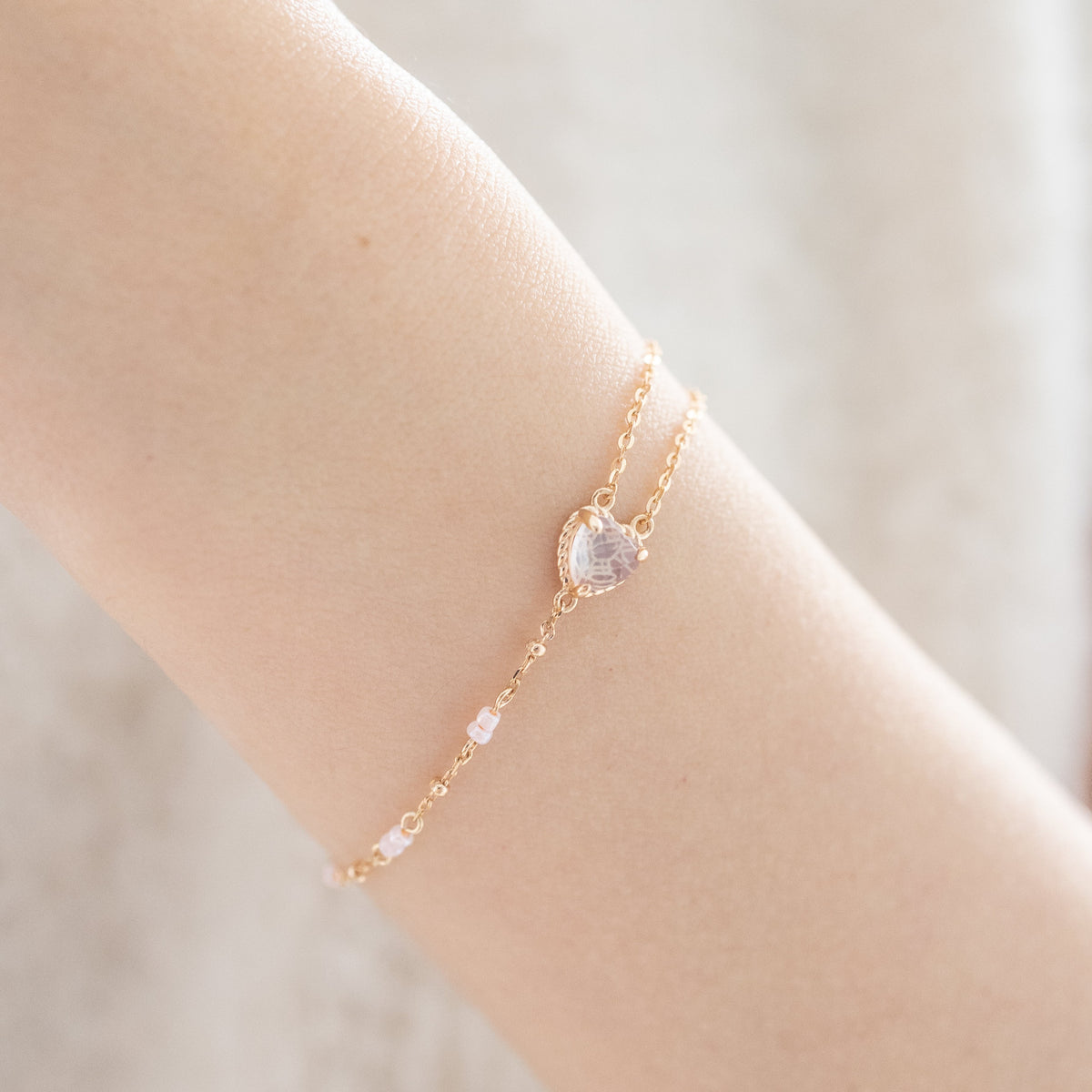 💗HEARTBEAT BUBBLE BRACELET💗- ROSE QUARTZ