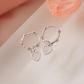 💗HEARTBEAT PINK ROSE SILVER EAR HOOP💗 - ROSE QUARTZ