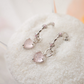 💗HEARTBEAT PINK ROSE SILVER EAR HOOP💗 - ROSE QUARTZ