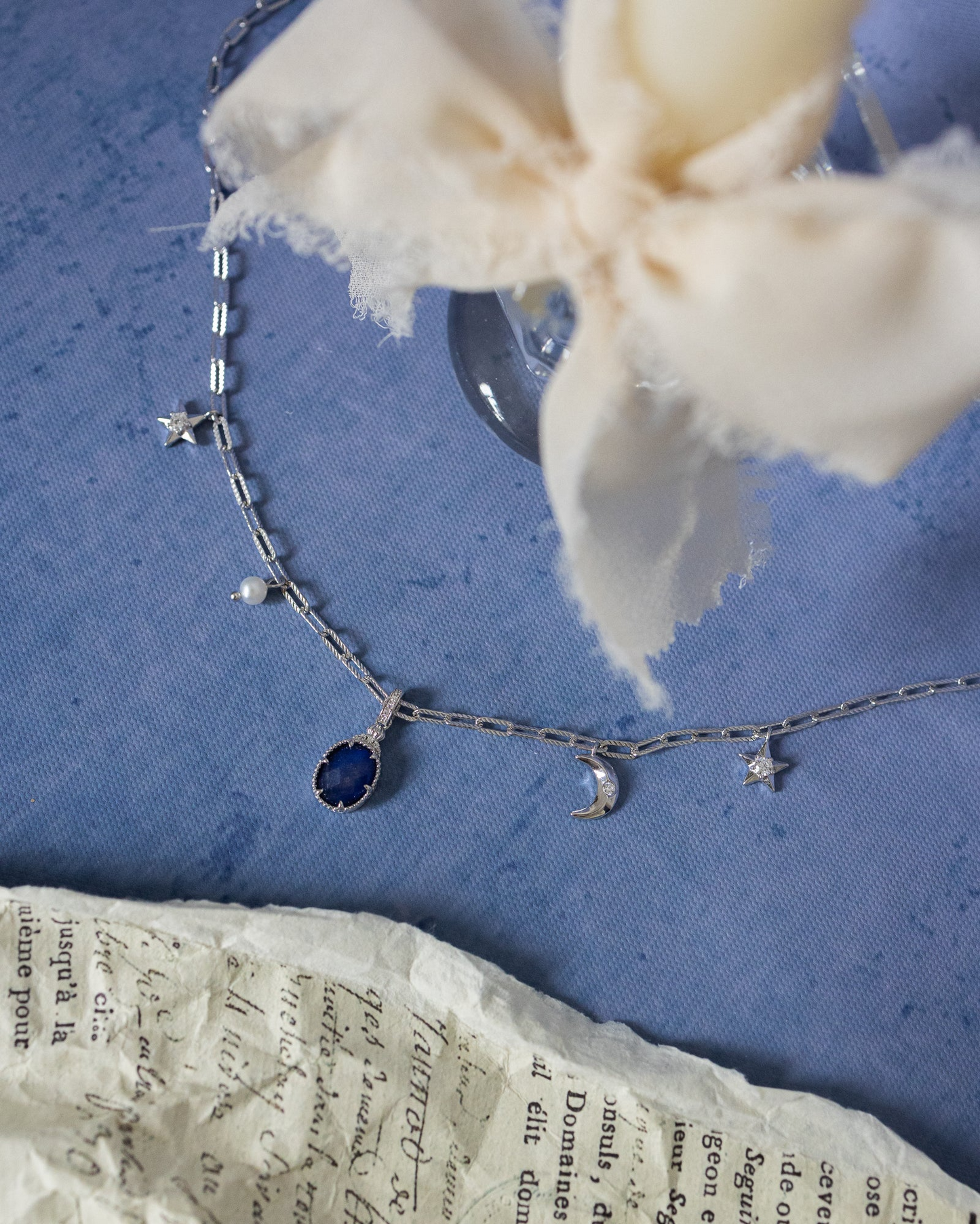 INDIGO NOVA SILVER NECKLACE (TWO WAY WEARING)