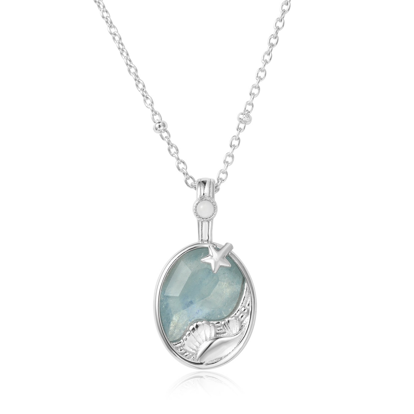 LAGOON DREAM SILVER NECKLACE AQUAMARINE