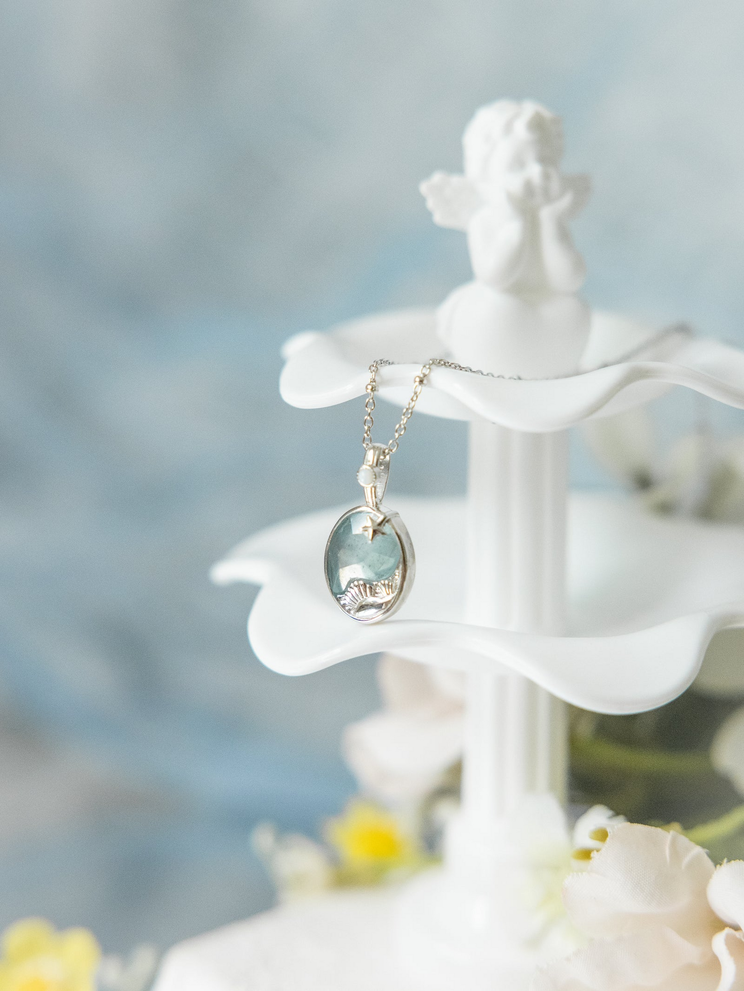LAGOON DREAM SILVER NECKLACE AQUAMARINE