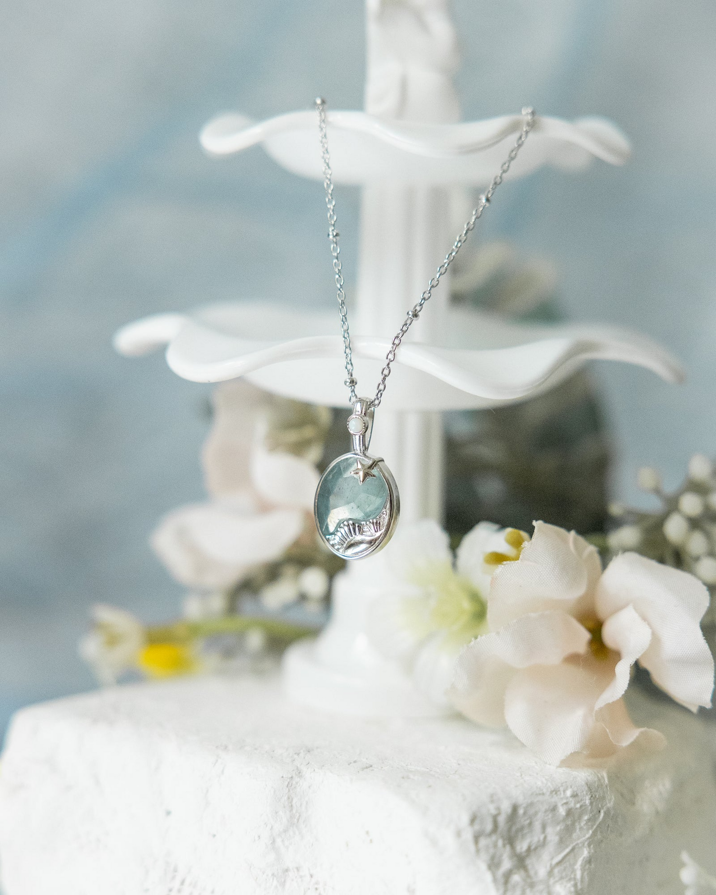 LAGOON DREAM SILVER NECKLACE AQUAMARINE