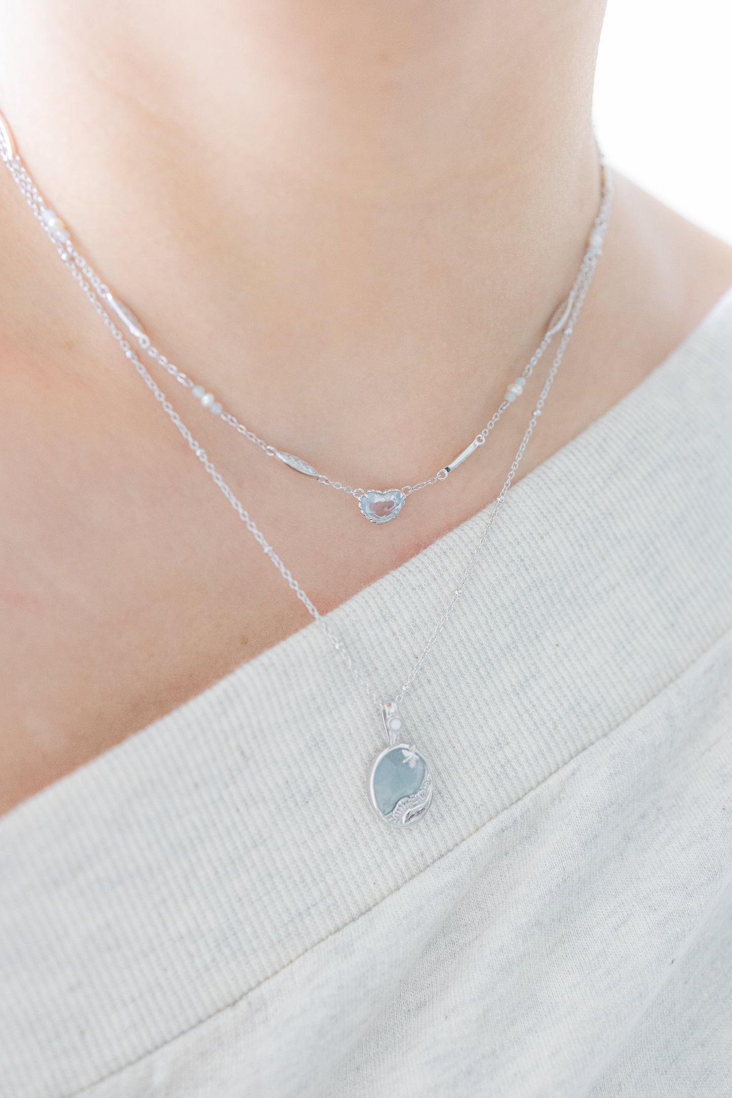 LAGOON DREAM SILVER NECKLACE AQUAMARINE