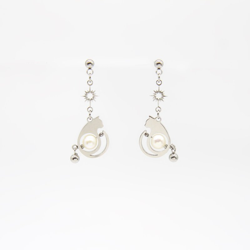 F139-S LunaWhisker 星辰喵珍珠耳環