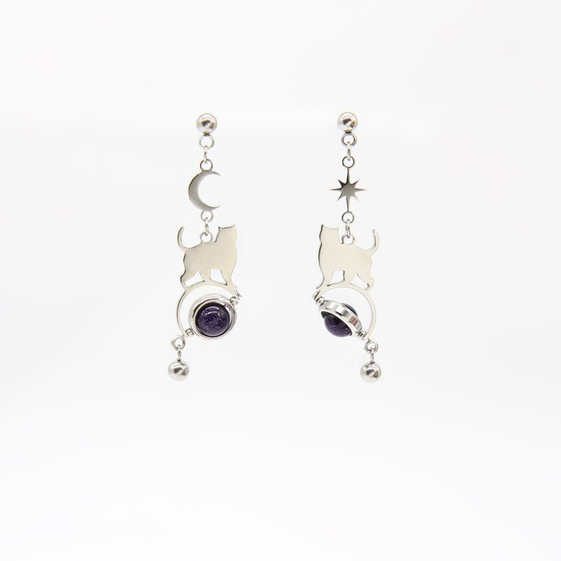 F140-S / F141-S LunaWhisker 星球喵貓咪耳環