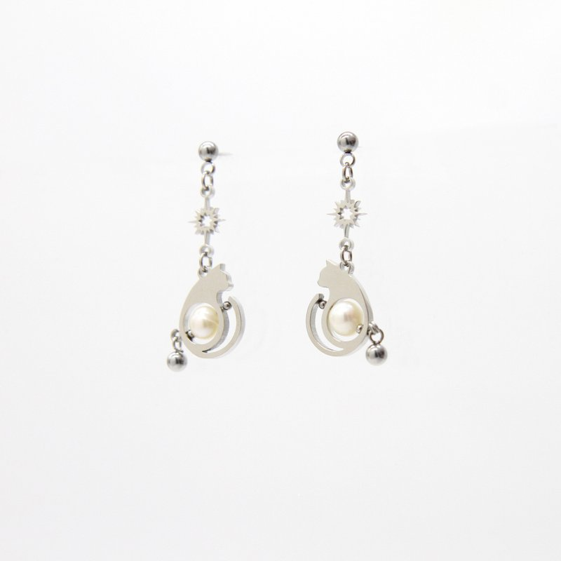 F139-S LunaWhisker 星辰喵珍珠耳環