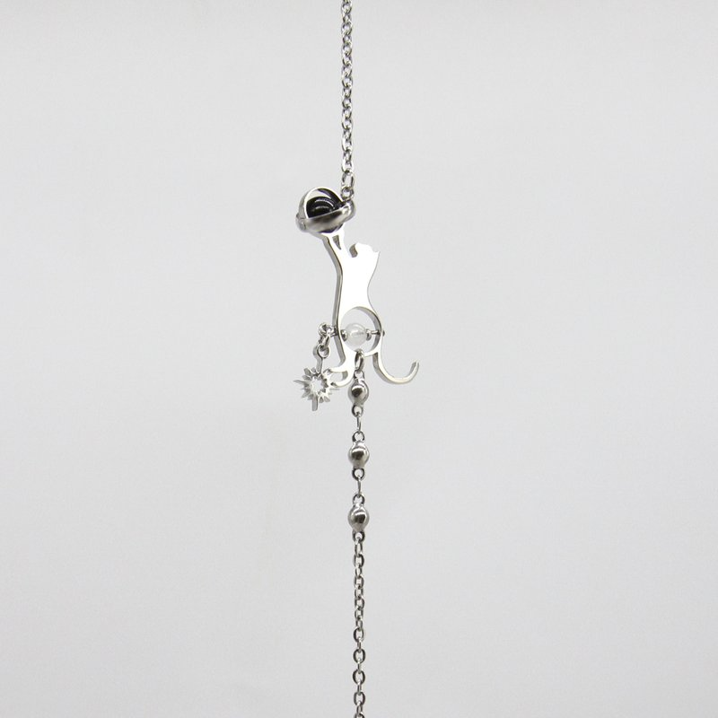 A085-S LunaWhisker 貓玩球喵月光石手鍊