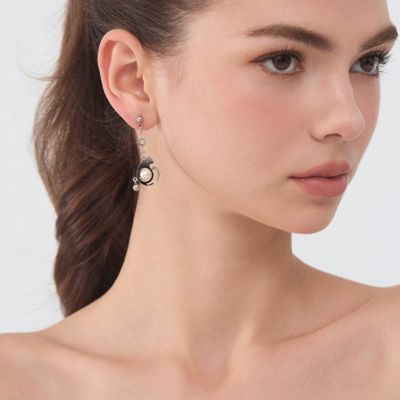 F139-S LunaWhisker 星辰喵珍珠耳環