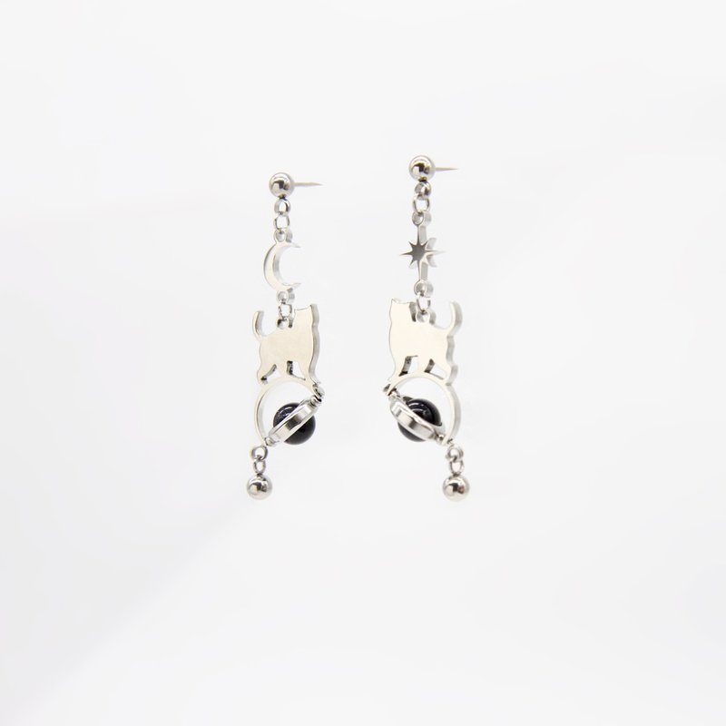 F140-S / F141-S LunaWhisker 星球喵貓咪耳環