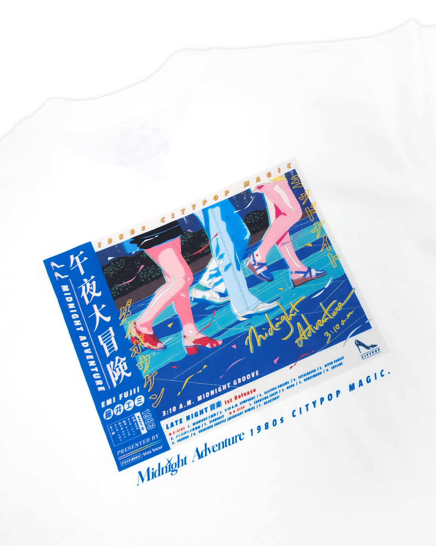 【Regular Size】Midnight Adventure Colorful Reflective T-shirt - White