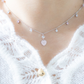 PEACH TWINKLE SILVER NECKLACE - ROSE QUARTZ