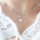 PEACH TWINKLE SILVER NECKLACE - ROSE QUARTZ