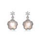 SAKURA BLOSSOM SILVER EARRINGS - ROSE QAURTZ
