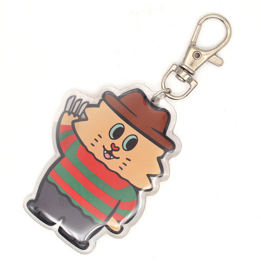 Scary acrylic Keychain (Claw Flat Cat)