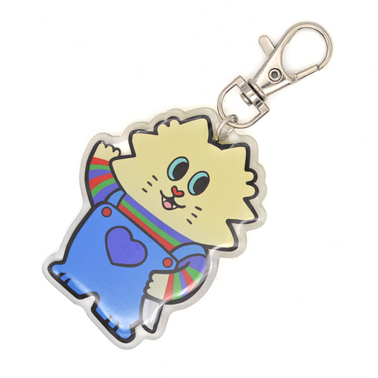 Scary acrylic Keychain (Lets Play Flat Cat)