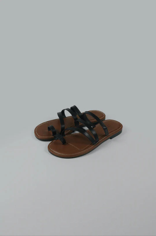 Strappy Toe Loop Flat Sandal