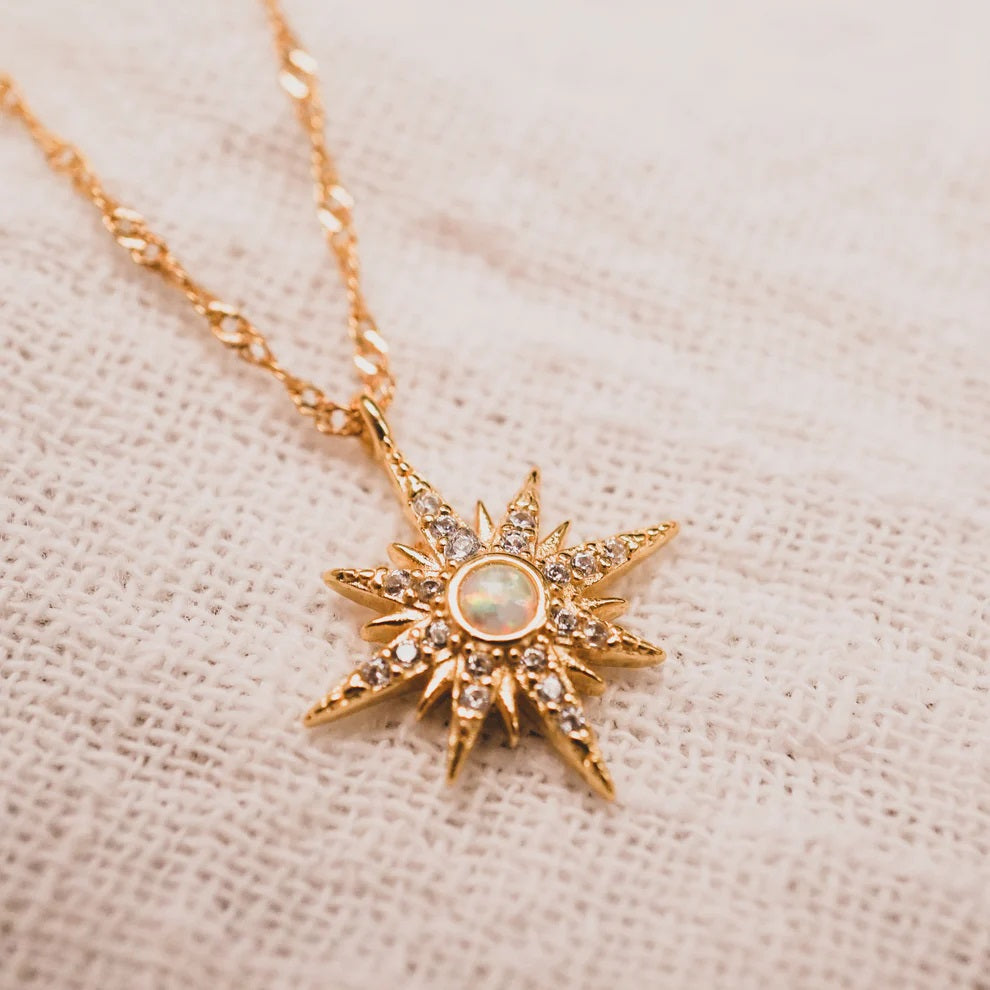 Starburst Opal Necklace (Gold/ Silver)