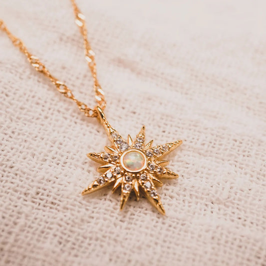 Starburst Opal Necklace (Gold/ Silver)