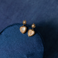 TWIN SOULS HEART EARRINGS - MOONSTONE