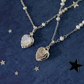 TWIN SOULS HEART SILVER NECKLACE - MOONSTONE