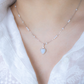 TWIN SOULS HEART SILVER NECKLACE - MOONSTONE