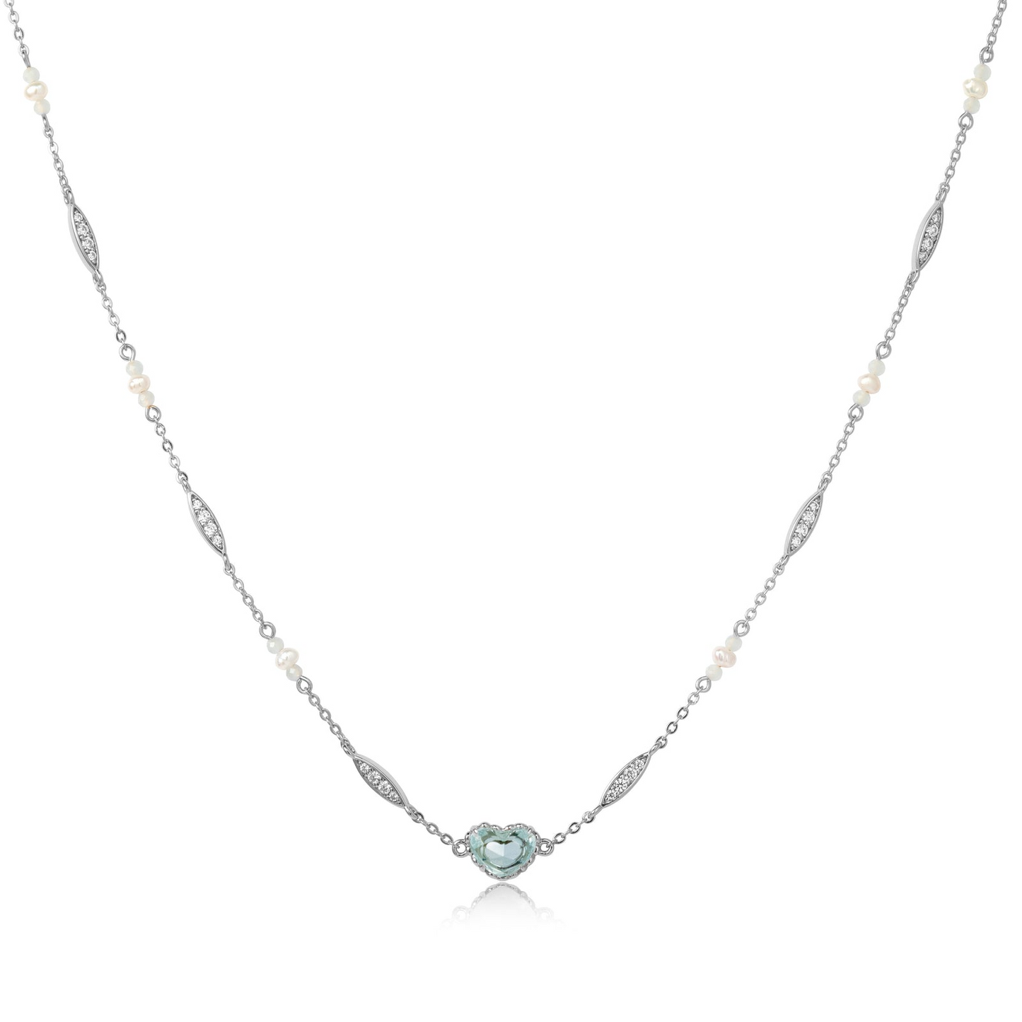 VACANZA SILVER AQUAMARINE NECKLACE