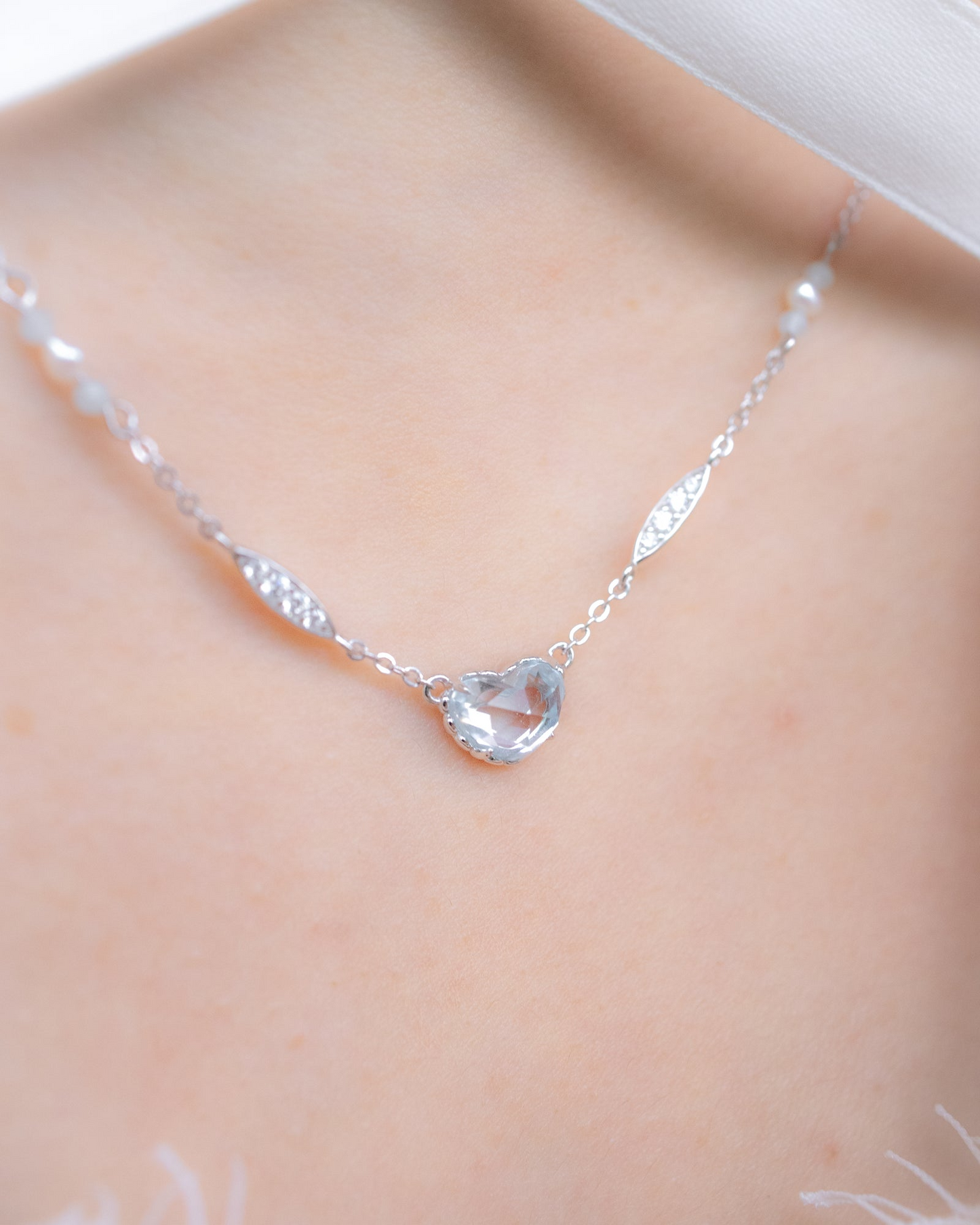 VACANZA SILVER AQUAMARINE NECKLACE