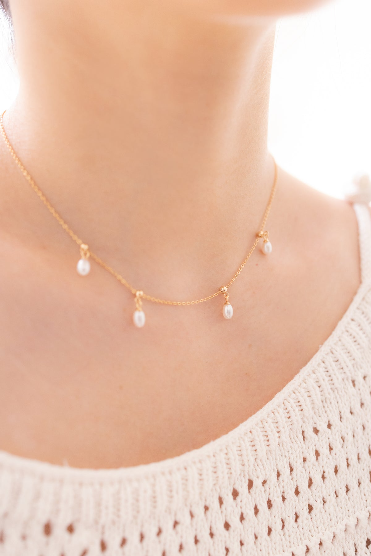 BUBBLE FLORA NECKLACE - MOONSTONE - TWO WAY - REMOVABLE CHARM