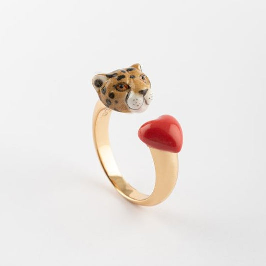 【New】BB204 Cheetah & Heart FaceToFace Ring - Premier amour