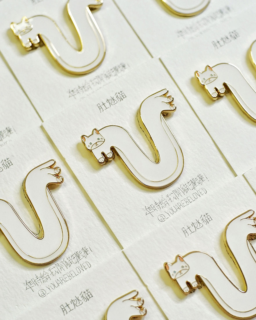 肚沊貓 喵喵襟章 (黑/白/灰/橘)