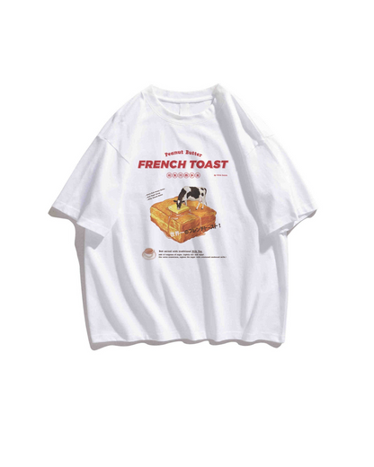 【Regular Size】French Toast with Peanut Butter Retro T-shirt Series