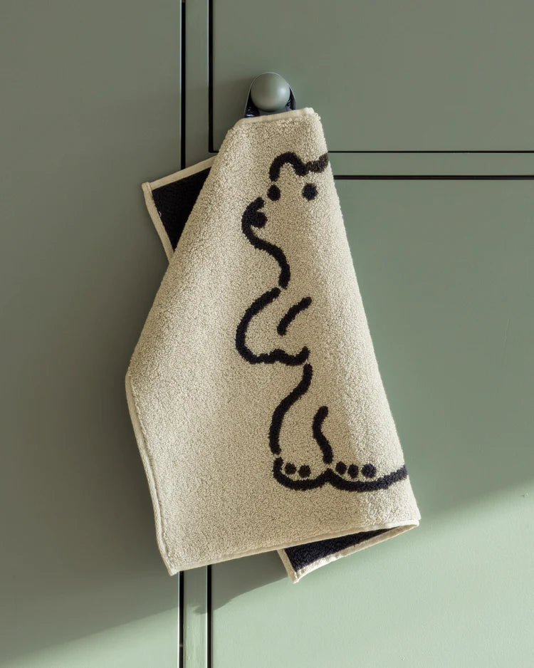 Huggy Bear Hand Towel - Cream