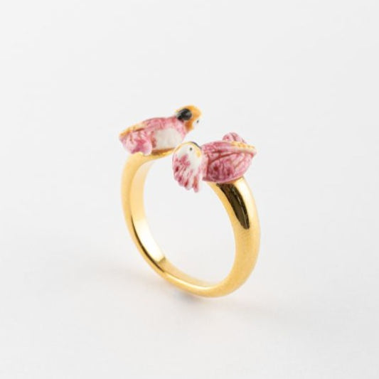 【New】BB208 Pink Cockatoo FaceToFace Ring